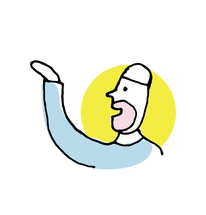 Spotlight person talking